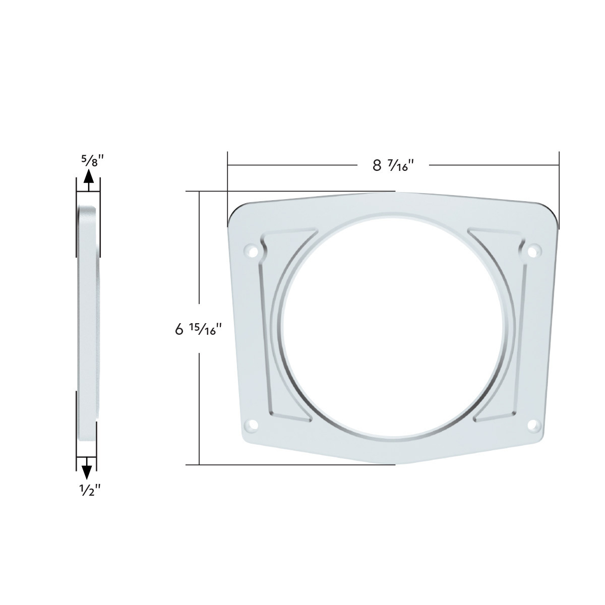 Billet Aluminum Instrument Gauge Bezel For 1966-1977 Ford Bronco-Clear Anodized
