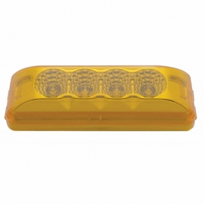 4 LED Reflector Rectangular Light (Clearance/Marker) - Amber LED/Amber Lens