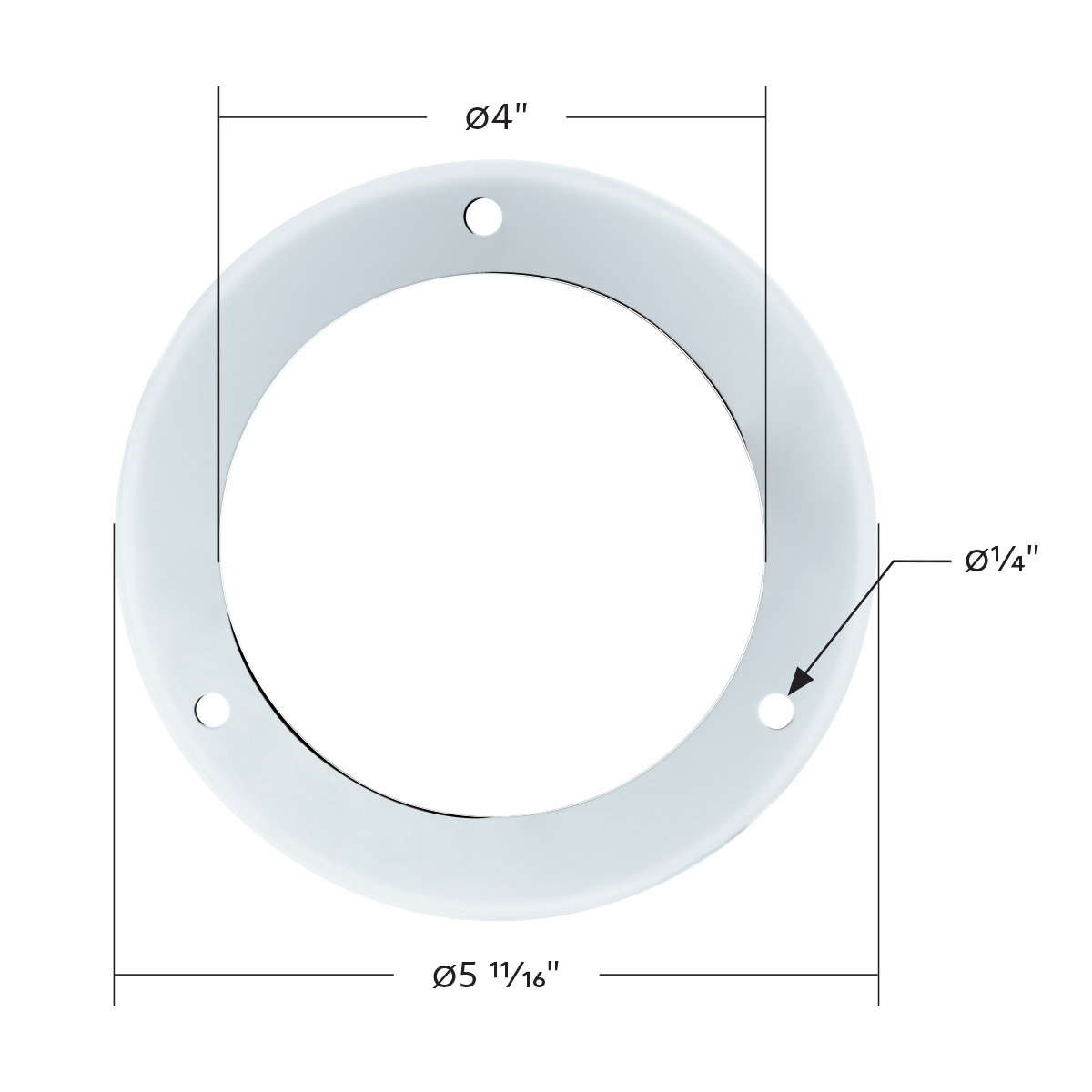 304 Stainless Steel Light Bezel For 4" Flange Mount LED Light