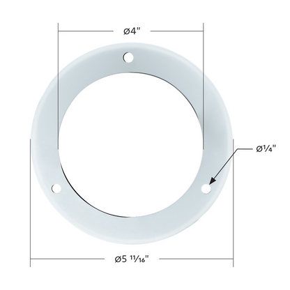 304 Stainless Steel Light Bezel For 4" Flange Mount LED Light