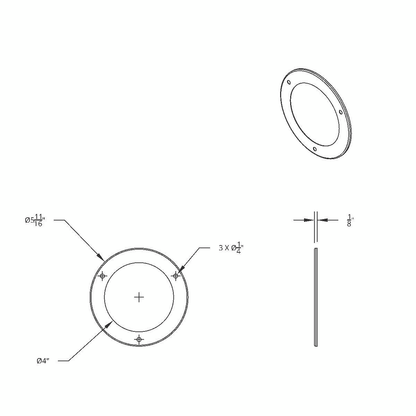 304 Stainless Steel Light Bezel For 4" Flange Mount LED Light