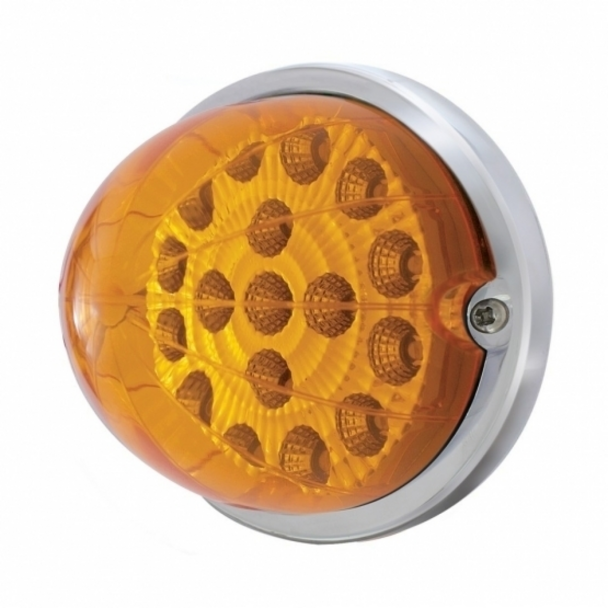 17 LED Watermelon Clear Reflector Flush Mount Kit - Amber LED/Amber Lens