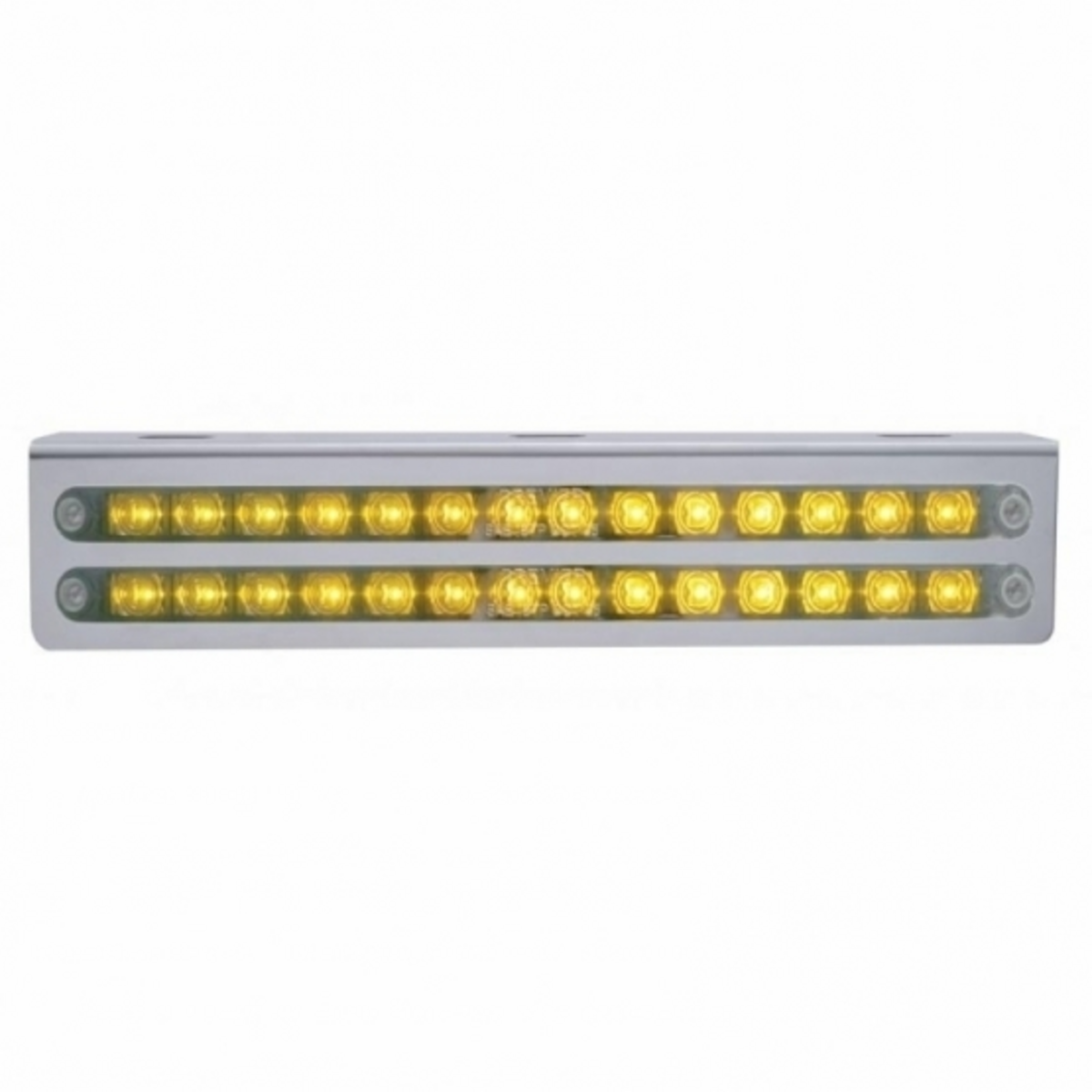 12-3/4" Stainless Light Bracket With 2X 14 LED 12" Light Bars - Amber LED/Chrome Lens
