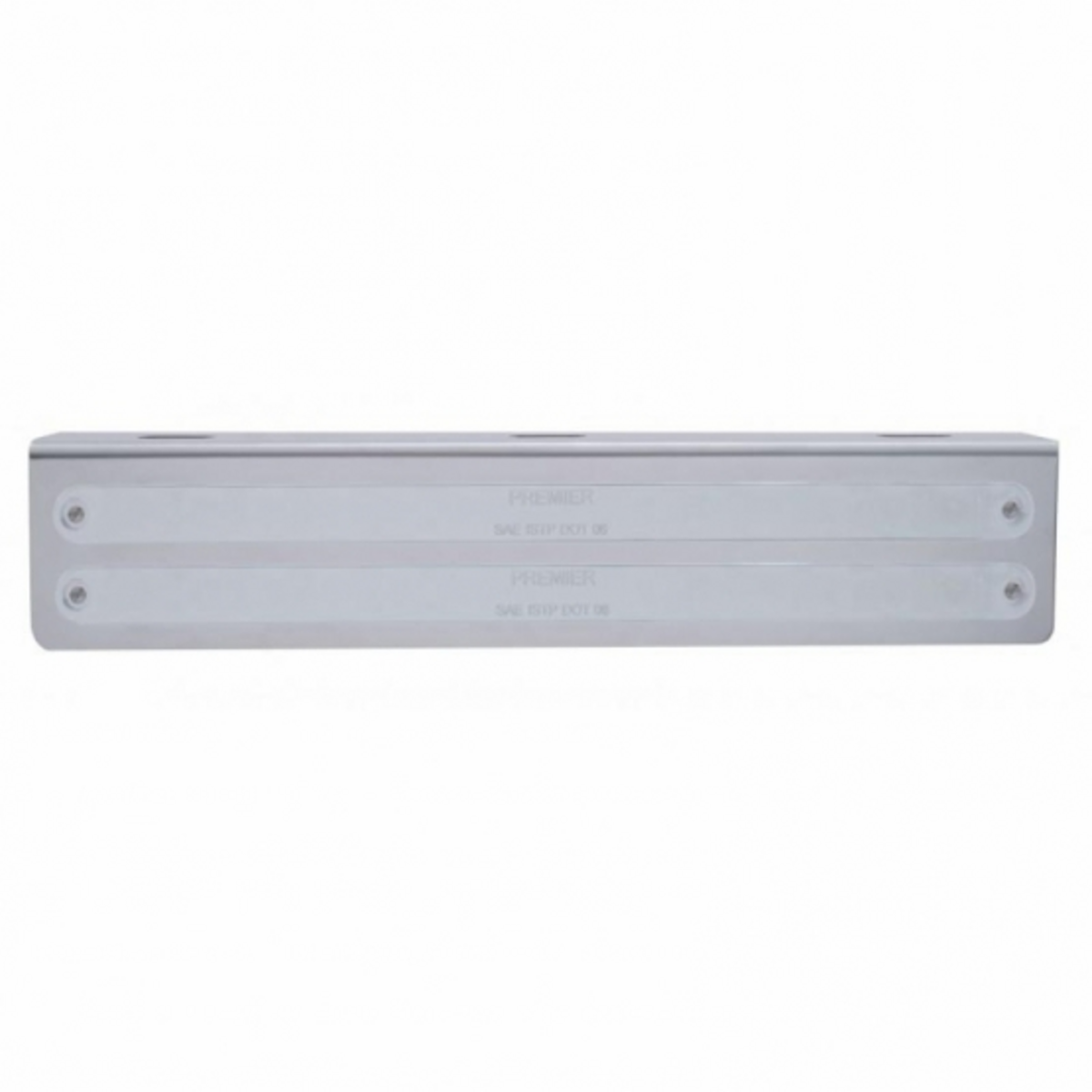 12-3/4" Stainless Light Bracket With 2X 14 LED 12" Light Bars - Amber LED/Chrome Lens