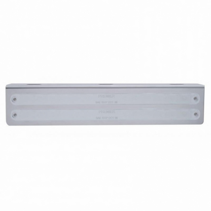 12-3/4" Stainless Light Bracket With 2X 14 LED 12" Light Bars - Amber LED/Chrome Lens