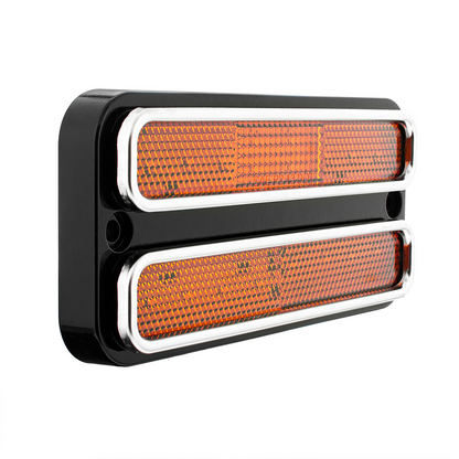 18 LED Side Marker Light With Stainless Steel Trim For 1968-1972 Chevrolet & GMC Truck, Amber Lens