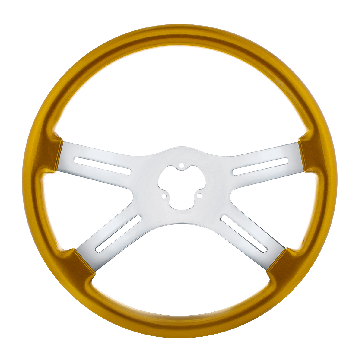 18" Candy Color 4 Spoke Steering Wheel - Electric Yellow