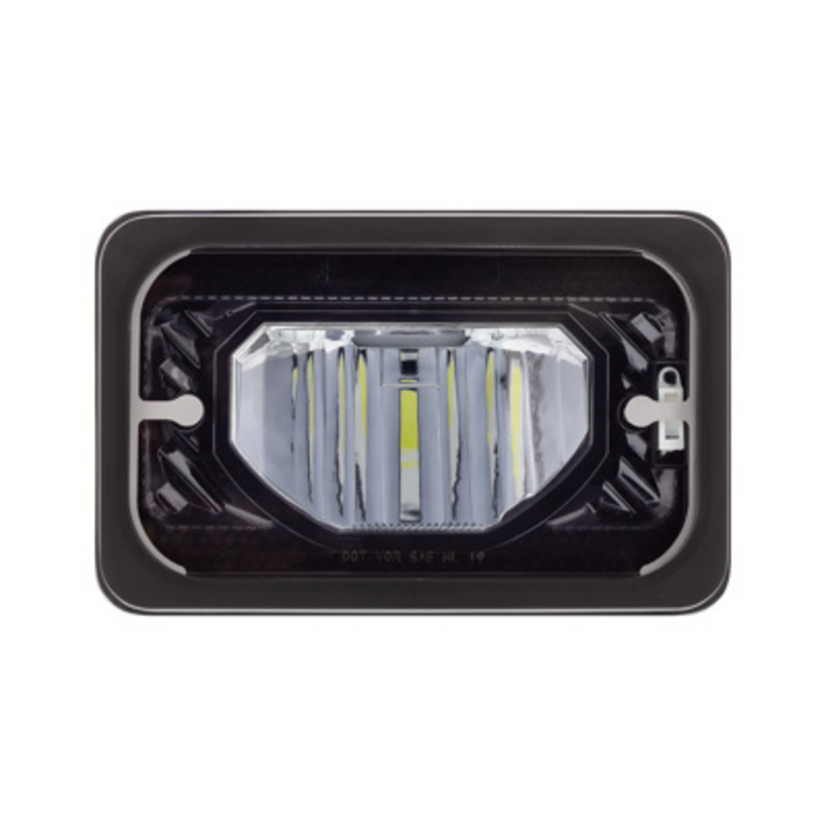 ULTRALIT - Heated 4" X 6" LED Headlight With Glass Lens & Aluminum Housing - Low Beam - Black