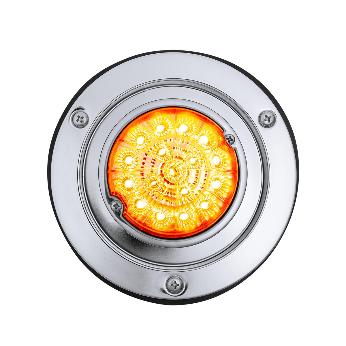 17 LED Dual Function Watermelon Reflector Light Sleeper Bunk Kit With 304 SS Bezel-Amber LED/Clear Lens