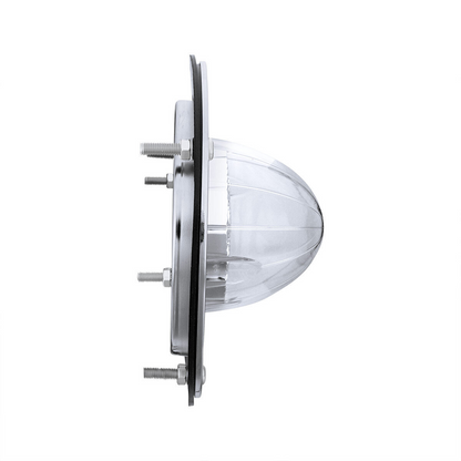 17 LED Dual Function Watermelon Reflector Light Sleeper Bunk Kit With 304 SS Bezel-Amber LED/Clear Lens