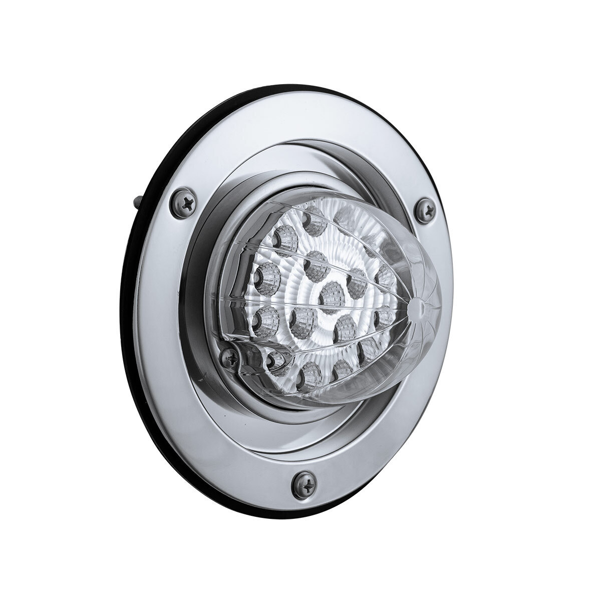 17 LED Dual Function Watermelon Reflector Light Sleeper Bunk Kit With 304 SS Bezel-Amber LED/Clear Lens