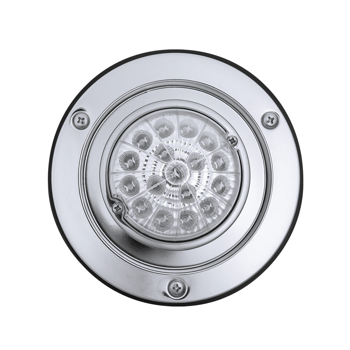 17 LED Dual Function Watermelon Reflector Light Sleeper Bunk Kit With 304 SS Bezel-Amber LED/Clear Lens