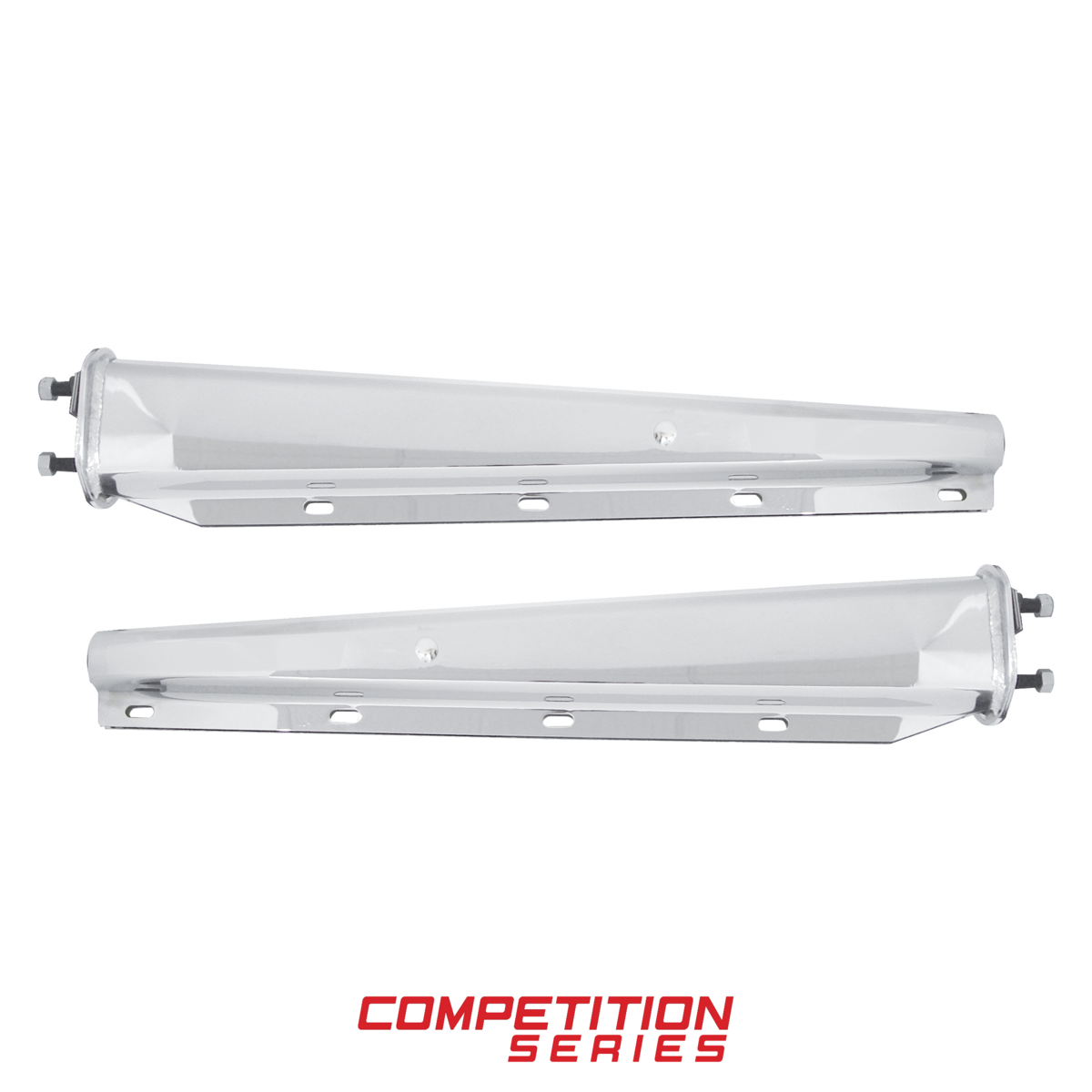 30" Chrome Heavy Duty Mud Flap Hangers - 2.5" Bolt Pattern - Competition Series (Pair)