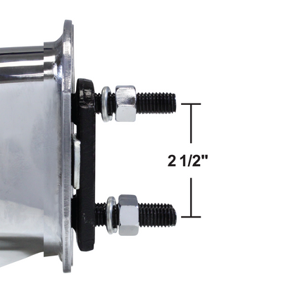 30" Chrome Heavy Duty Mud Flap Hangers - 2.5" Bolt Pattern - Competition Series (Pair)