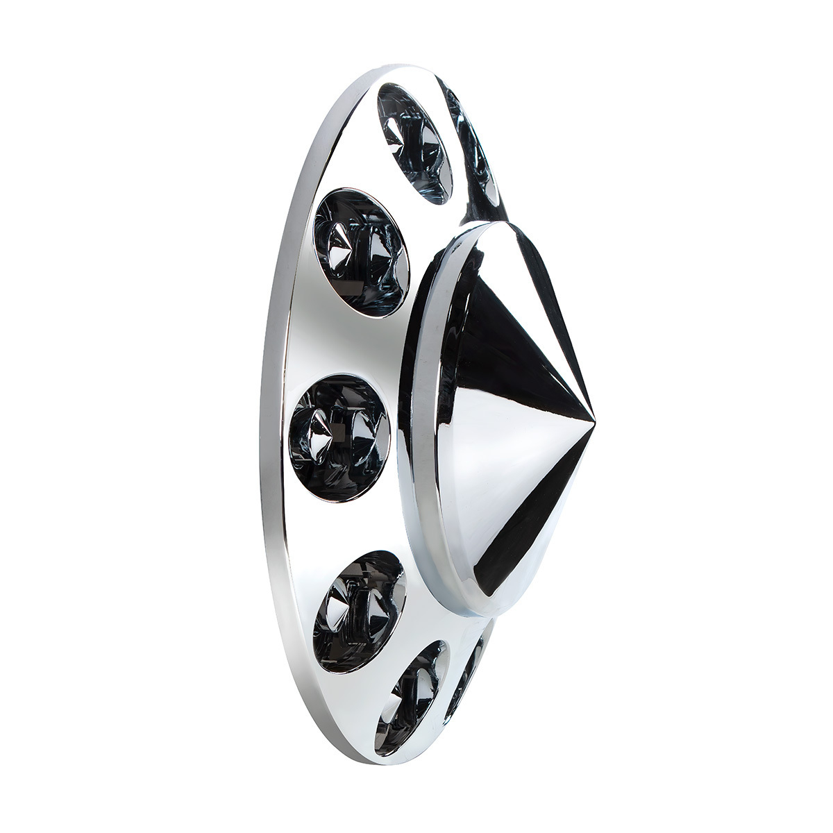 3/4" X 7/8" Chrome Plastic Pointed Nut Covers - Push-On (Color Box of 10)