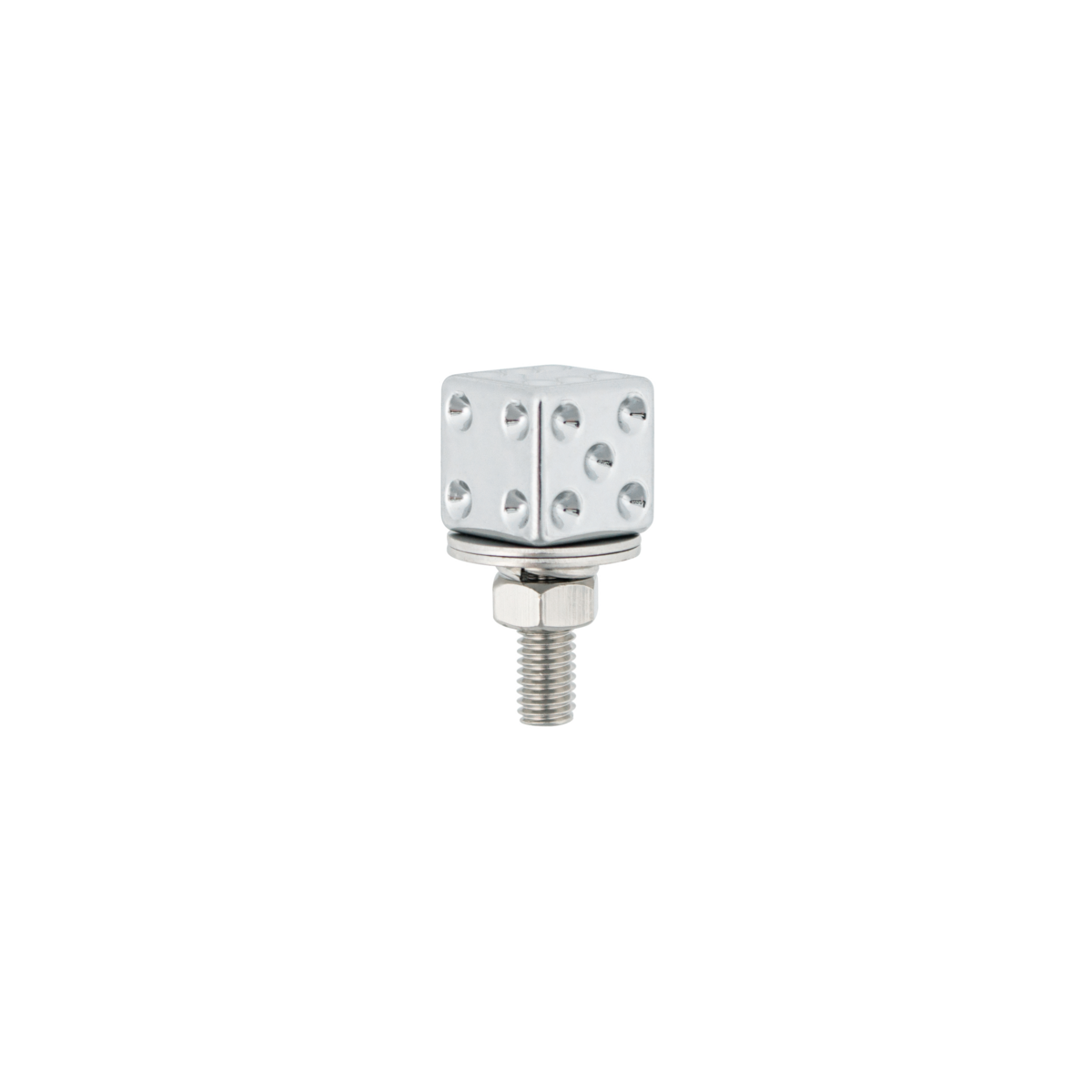 Chrome Dice License Plate Fastener (2-Pack)