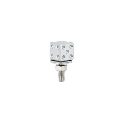 Chrome Dice License Plate Fastener (2-Pack)