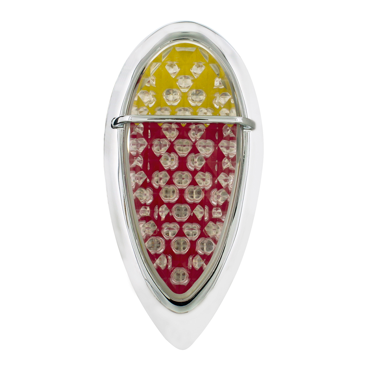 51 LED Tail Light With Flush Mount "Baby Zephyr" Style Bezel For 1938-39 Ford Car-Clear Lens