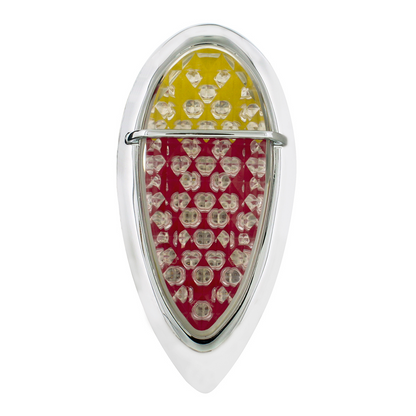 51 LED Tail Light With Flush Mount "Baby Zephyr" Style Bezel For 1938-39 Ford Car-Clear Lens
