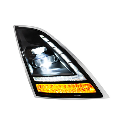 Blackout Full LED Headlight With LED Turn Signal and DRL For 2018-2024 Volvo VNL-Driver and Passenger (2pcs)