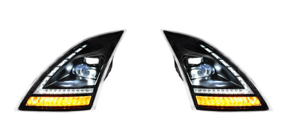 Blackout Full LED Headlight With LED Turn Signal and DRL For 2018-2024 Volvo VNL-Driver and Passenger (2pcs)