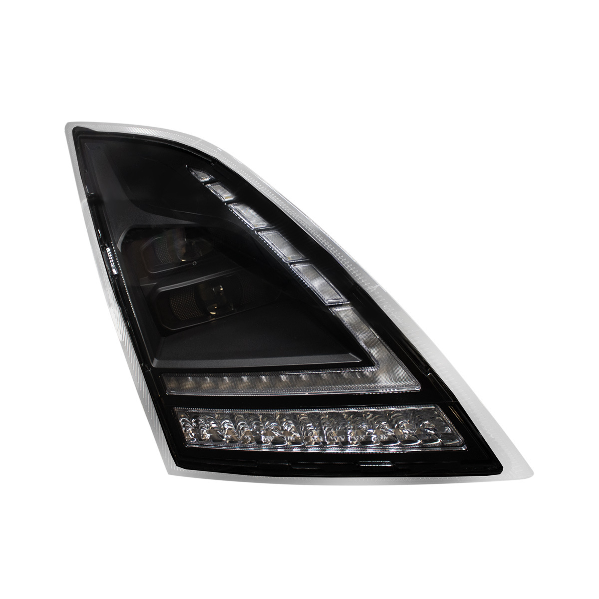 Blackout Full LED Headlight With LED Turn Signal and DRL For 2018-2024 Volvo VNL-Driver and Passenger (2pcs)