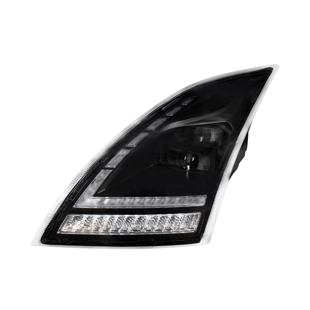 Blackout Full LED Headlight With LED Turn Signal and DRL For 2018-2024 Volvo VNL-Driver and Passenger (2pcs)