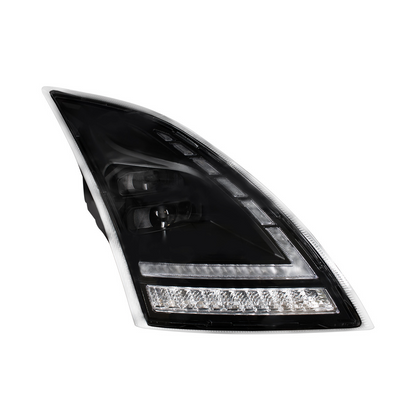 Blackout Full LED Headlight With LED Turn Signal and DRL For 2018-2024 Volvo VNL-Driver and Passenger (2pcs)
