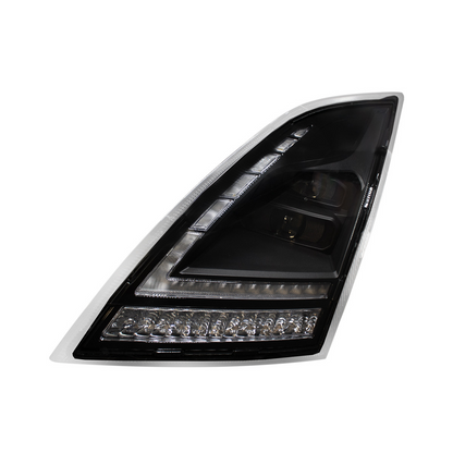 Blackout Full LED Headlight With LED Turn Signal and DRL For 2018-2024 Volvo VNL-Driver and Passenger (2pcs)