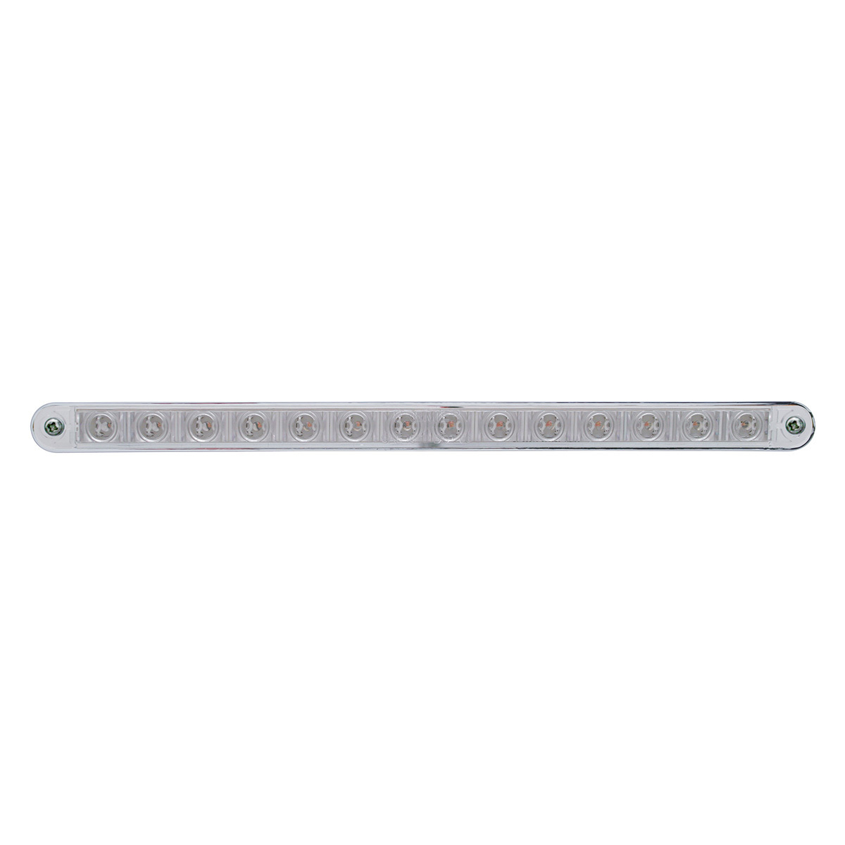 14 LED 12" Auxiliary strip Light With Bezel - Green LED/Clear Lens
