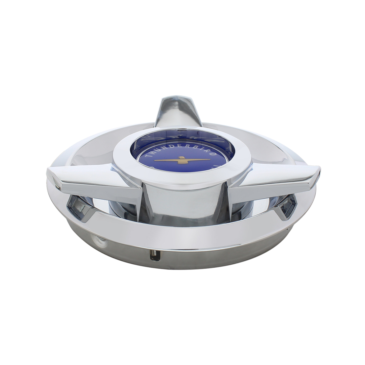 Chrome Hubcap For 1962-63 Ford Thunderbird Wire Wheels - Blue Center