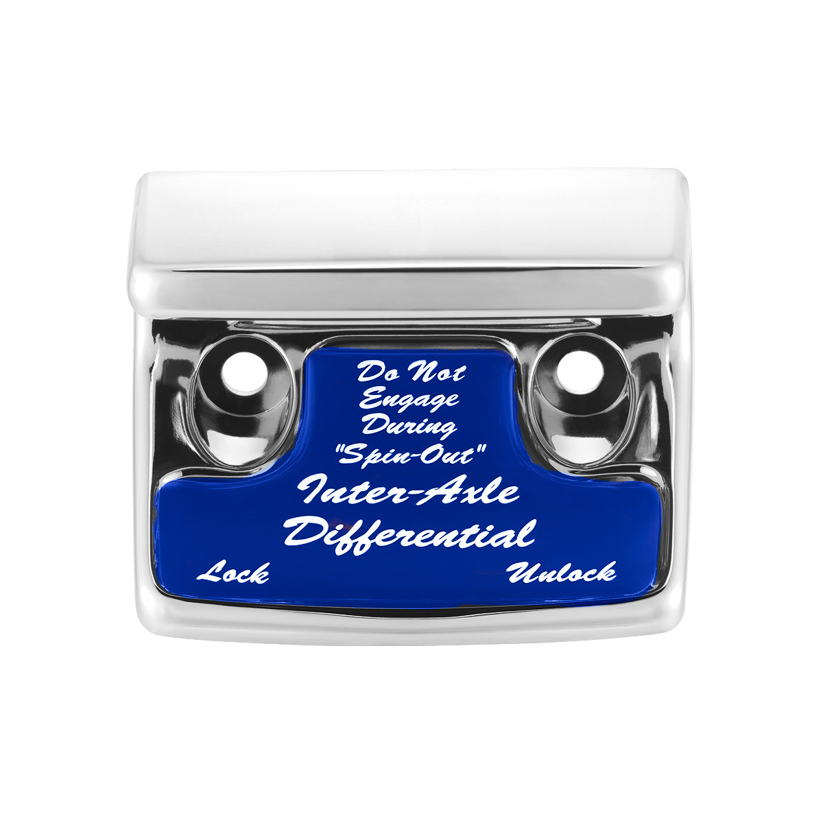 Chrome Plastic Axle/Differential Switch Guard With Glossy Sticker For 1990-2010 Freightliner Classic-Blue