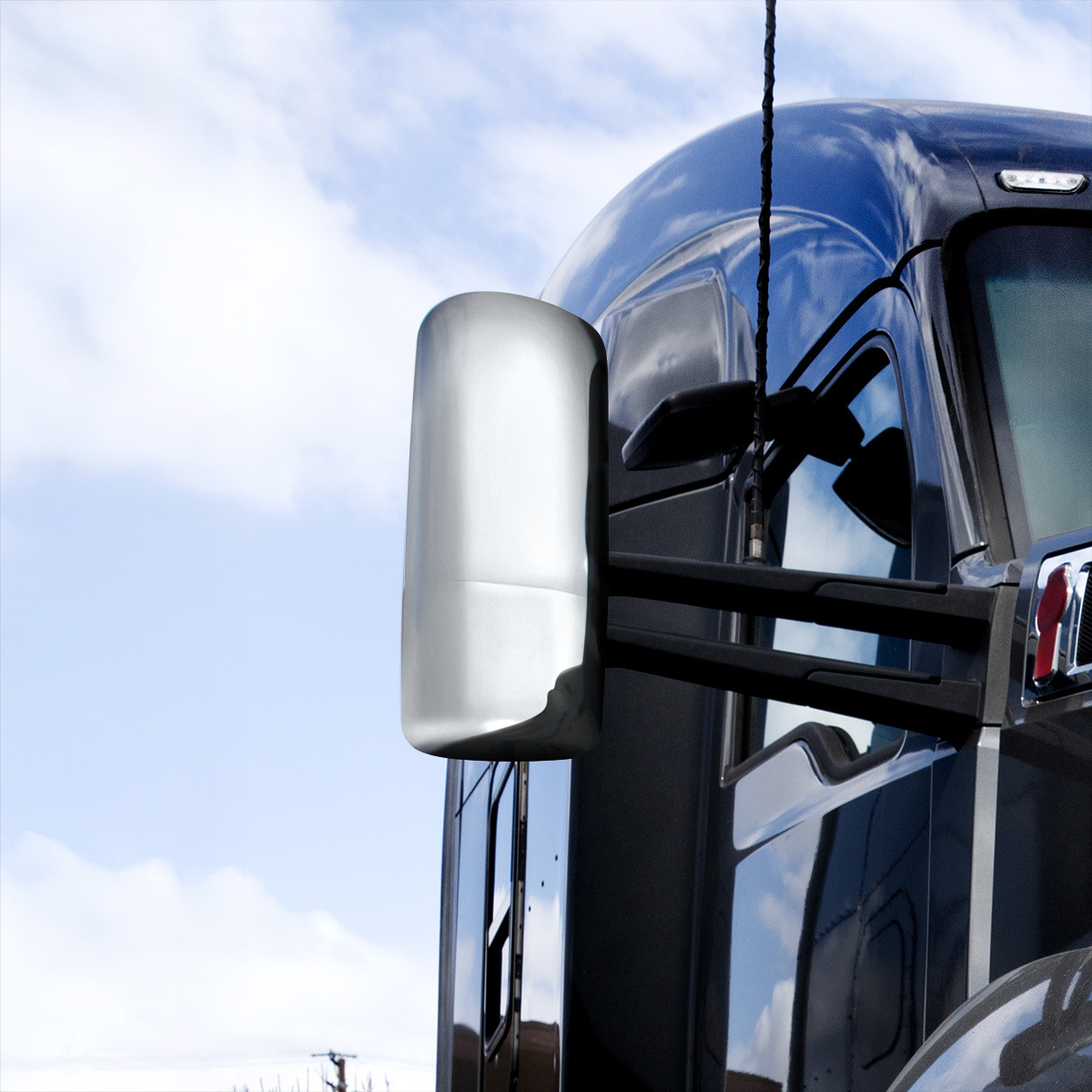 Chrome Mirror Cover For 2013-2026 Kenworth T680-Passenger