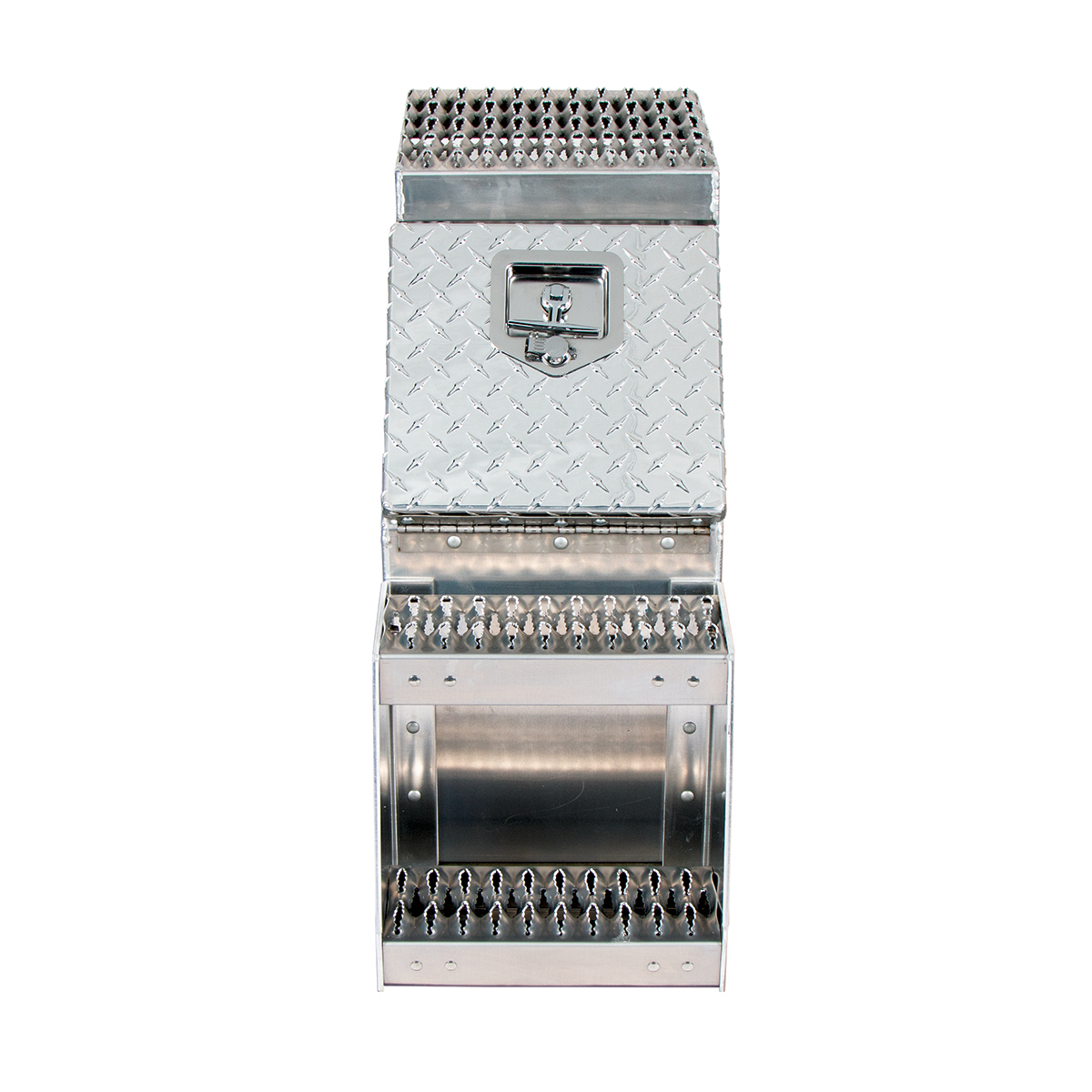 12"L X 25"W X 28"H Aluminum Step Saddle Box