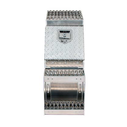 12"L X 25"W X 28"H Aluminum Step Saddle Box