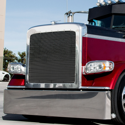 Aluminum Billet Style Grille Insert With Horizontal Bars For Peterbilt 389