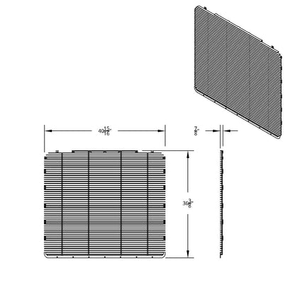 Aluminum Billet Style Grille Insert With Horizontal Bars For Peterbilt 389