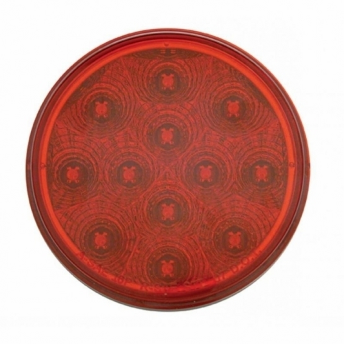 Stainless 1 Piece Rear Light Bar With Six 12 LED 4" Reflector Lights & Visors - Red LED/Red Lens