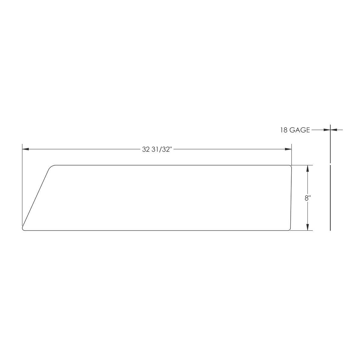 430 Stainless Steel 8" Chop Top Window Trim For 2006-2016 International Prostar With Sealed Vent Window (Pair)