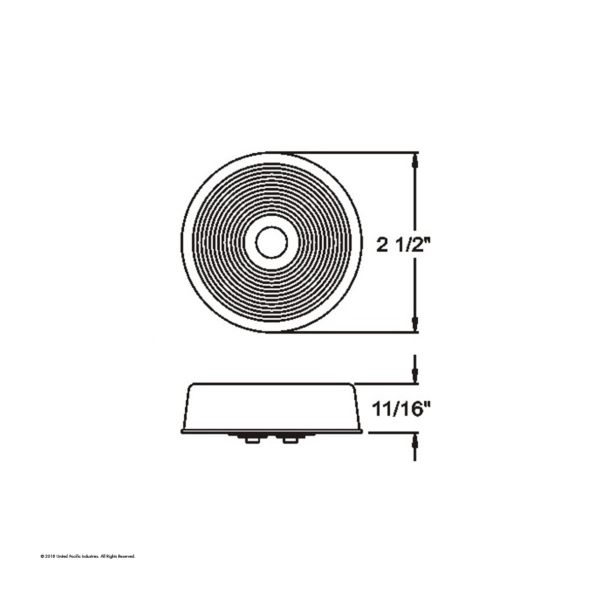 2.5" Round Light (Clearance/Marker) - Red Lens