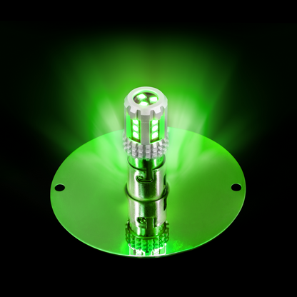 UltraBurst Glass Watermelon Flush Mount Kit With 18 LED Bulb-Green LED/Clear Lens