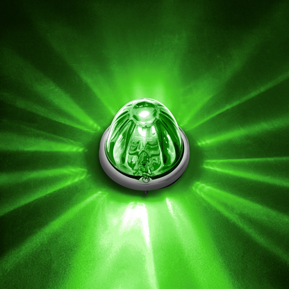 UltraBurst Glass Watermelon Flush Mount Kit With 18 LED Bulb-Green LED/Clear Lens