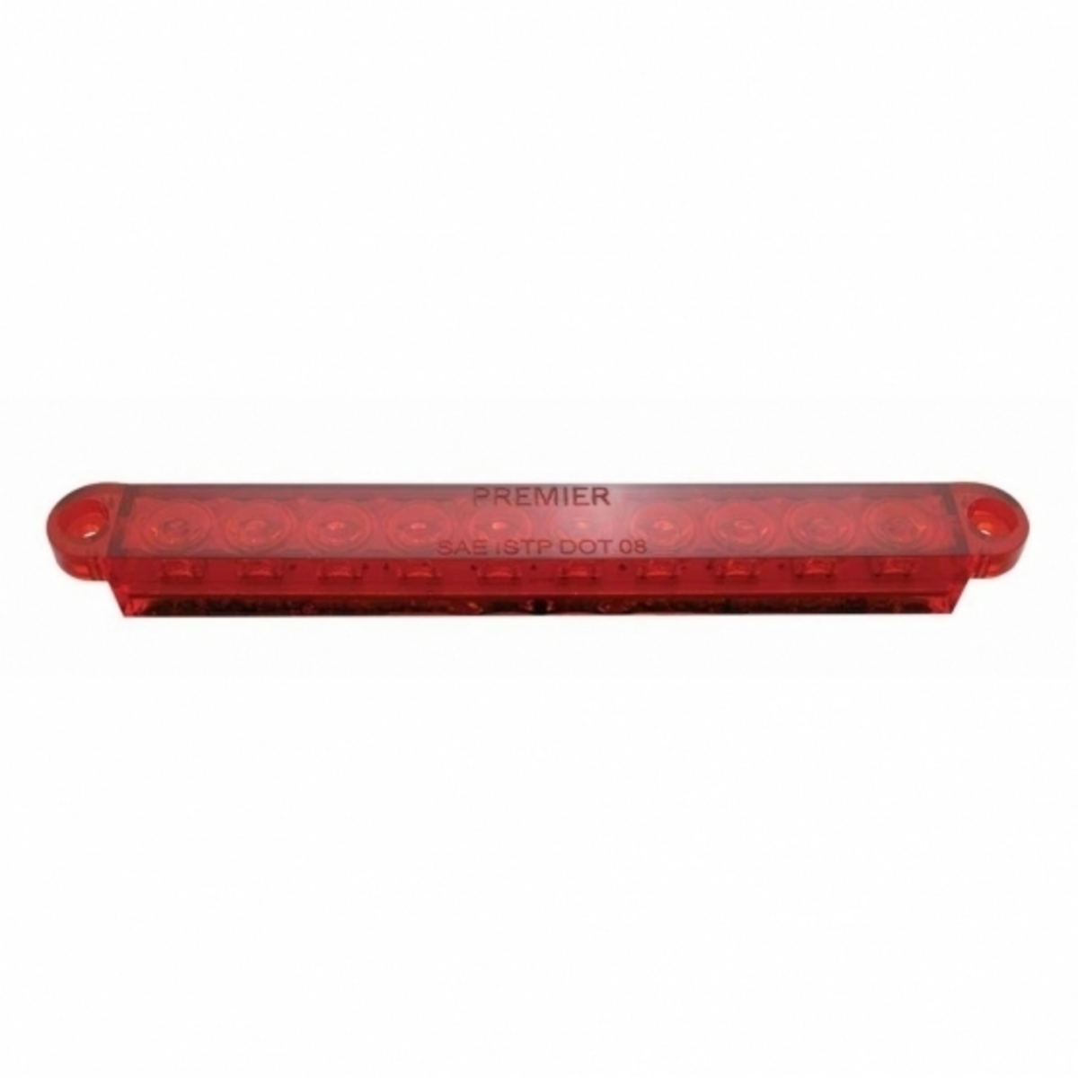 10 LED 6-1/2" Light Bar Only (Stop, Turn & Tail) - Red LED/Red Lens (Bulk)