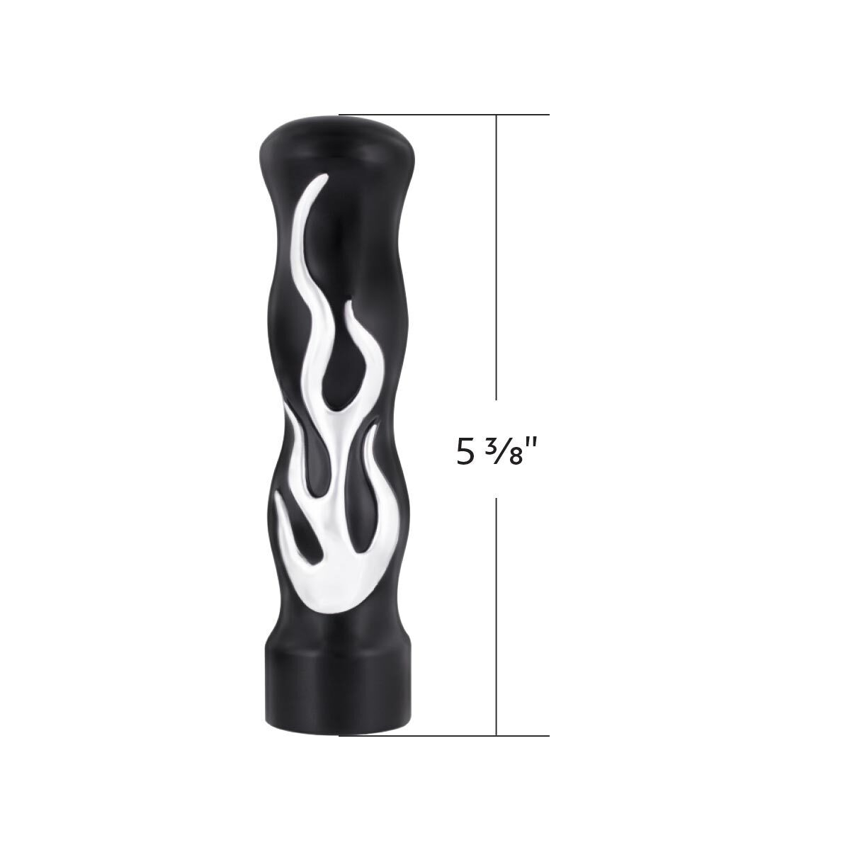 1/2"-13 Thread On Flame Gearshift Knob - Black With Chrome Flame