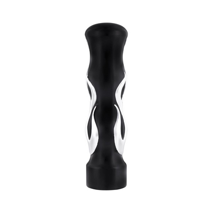 1/2"-13 Thread On Flame Gearshift Knob - Black With Chrome Flame