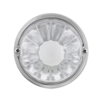 Dual Function Glass Watermelon Flush Mount Kit With LED Bulb - White LED/Clear Lens