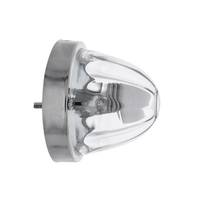 Dual Function Glass Watermelon Flush Mount Kit With LED Bulb - White LED/Clear Lens