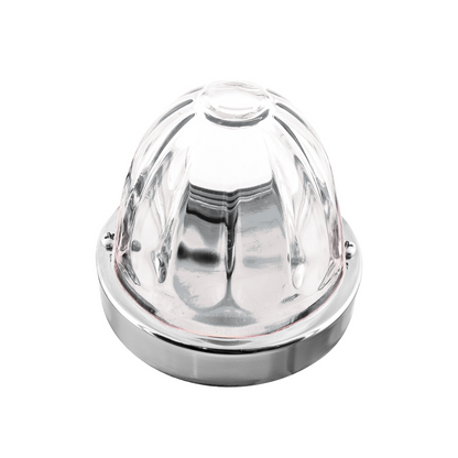 Dual Function Glass Watermelon Flush Mount Kit With LED Bulb - White LED/Clear Lens