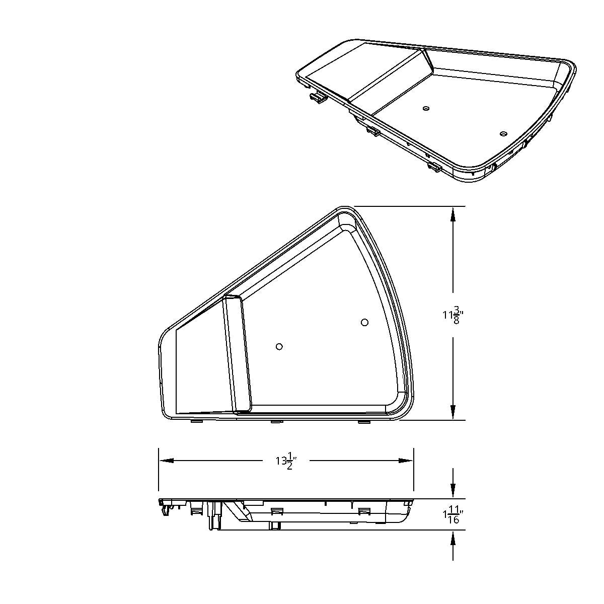 Chrome Plastic Dash Top Tray For 2018-2024 Volvo VNL