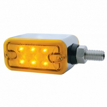 12 LED Dual Function Double Face Light - Horizontal Mount - Amber & Red LED/Amber & Red Lens